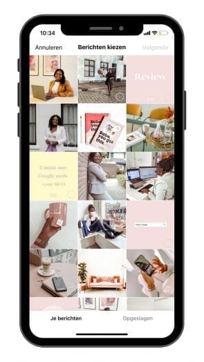 Berichten kiezen voor je Instagram gids.