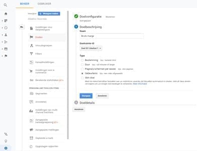 Doel Instellen google Analytics