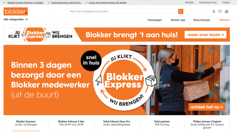 local home delivery from dutch store Blokker