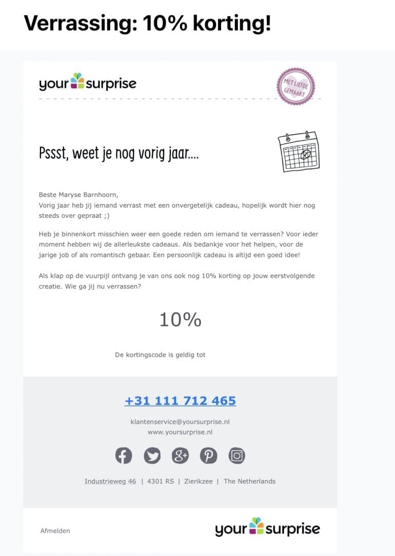 YourSurprise retentiemarketingstrategie