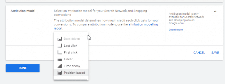 attributiemodellen binnen Google.