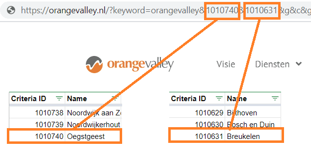 Screenshot locatie in Google Ads