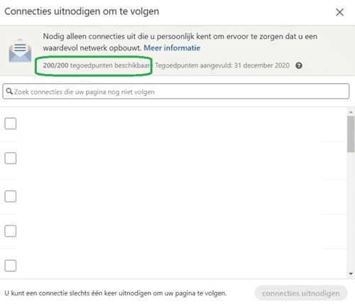 Screenshot van LinkedIn-instellingen.