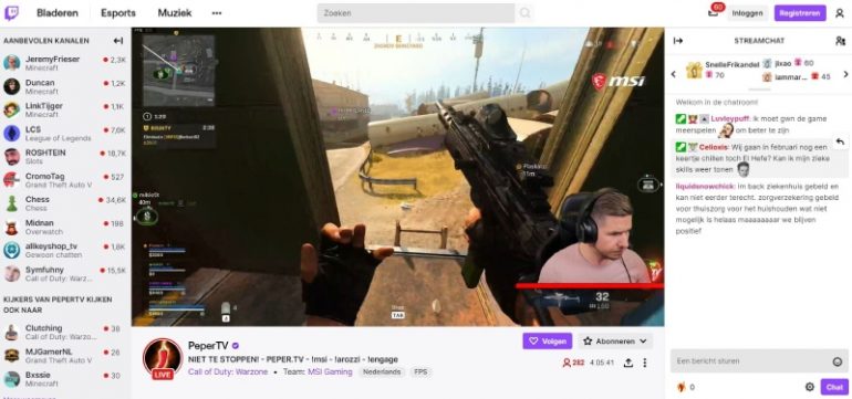 Screenshot van Twitch.tv
