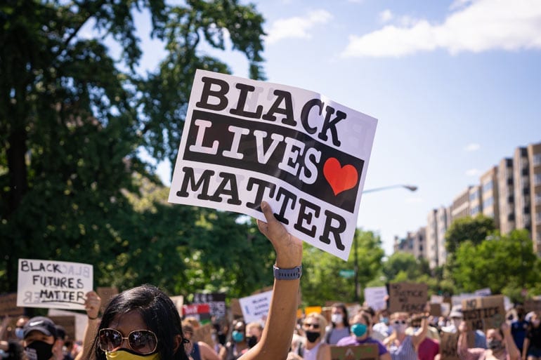 Black lives matter protest in de VS.