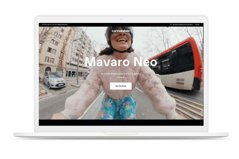 screenshot van website Cannondale