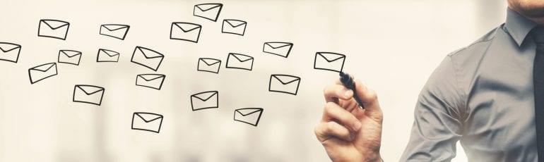 e-mail tekenen op bord