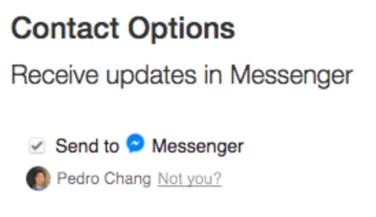 Checkbox Facebook Messenger.