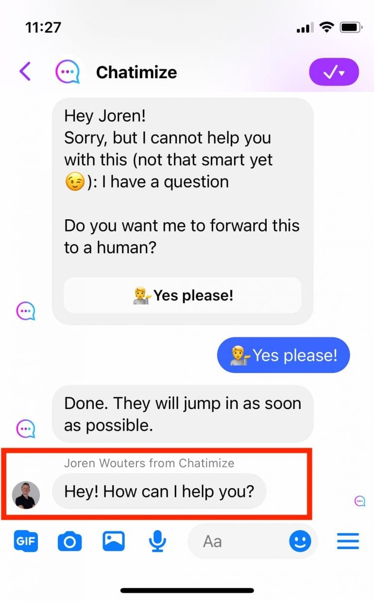 Profiel livechat.