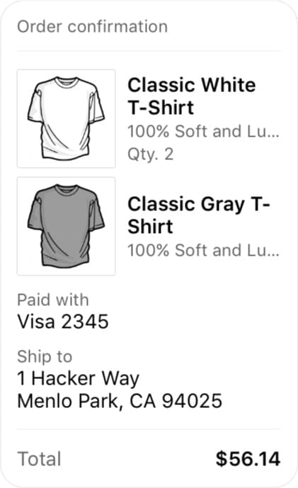 Receipt-template Facebook Messenger.