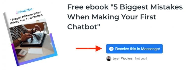 Send-to-Messenger-knop Facebook.