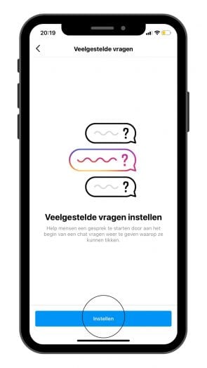 Veelgestelde vragen instellen Instagram.