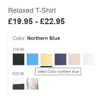 Webshop-design kleurenblinden voorbeeld van Gap.co.uk.