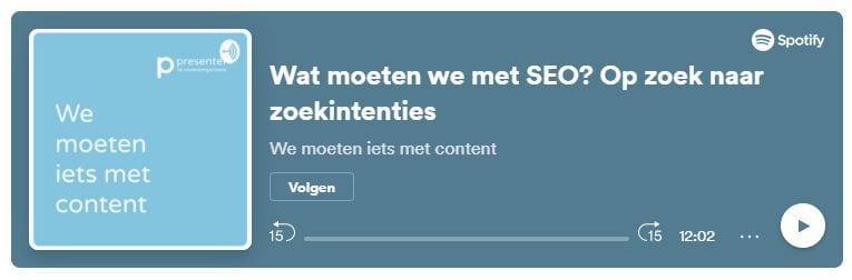 Podcast over SEO: een voorbeeld van contenthergebruik.
