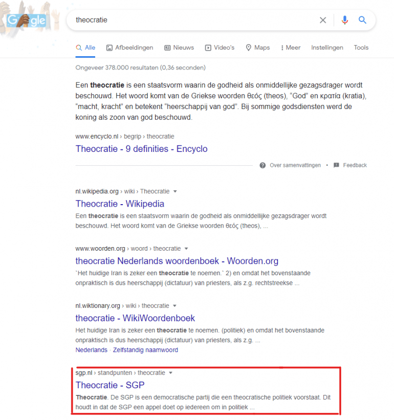 SGP rankt goed voor theocratie