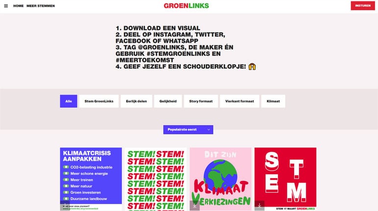 Groenlinks visuals delen.