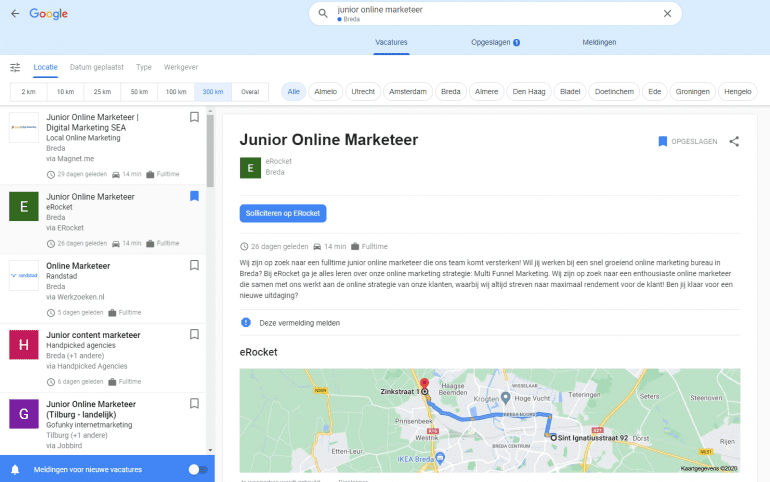 Toekomst Google for Jobs