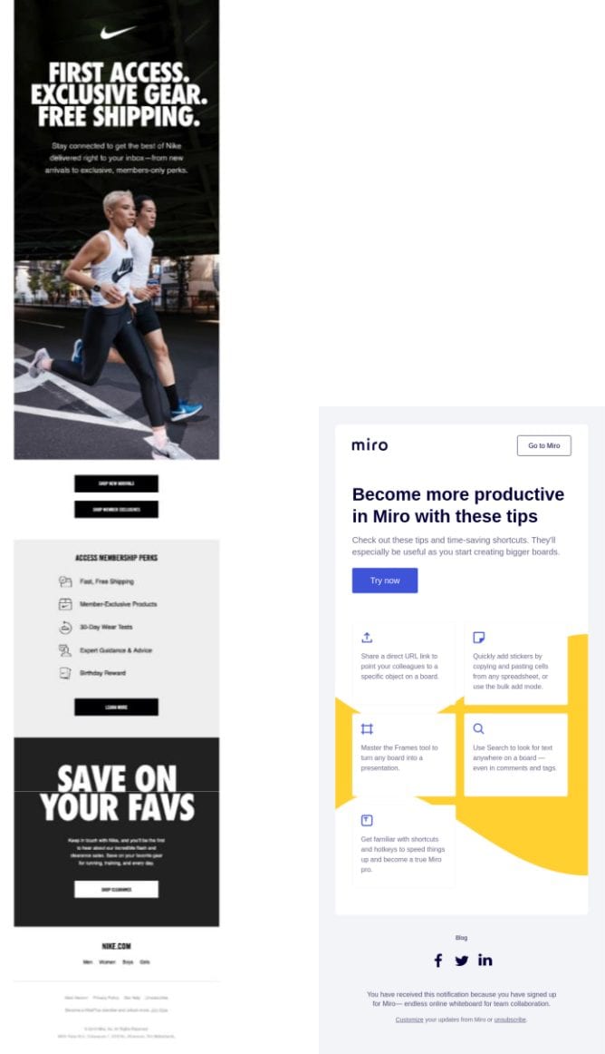 Voorbeeld retentiemarketing: e-mail met betere versie product