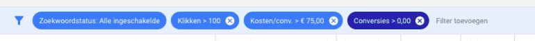 google ads filter