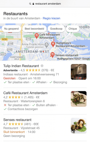 SERP Lokale Zoekopdracht