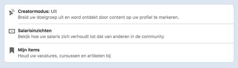 LinkedIn Creator Mode inschakelen.