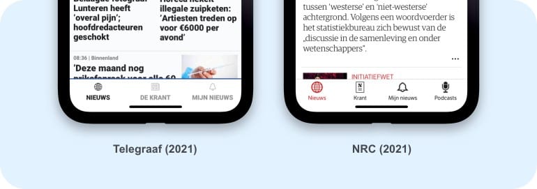 NRC en Telegraaf apps.