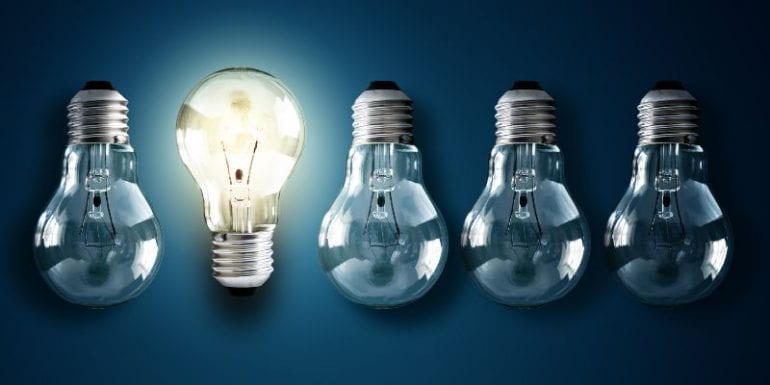 Lampen die symbool staan voor een oplossing