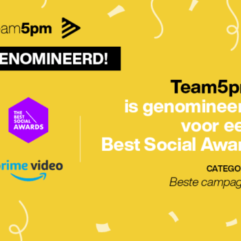 Amazon Prime Video en Team5pm genomineerd voor The Best Social Awards