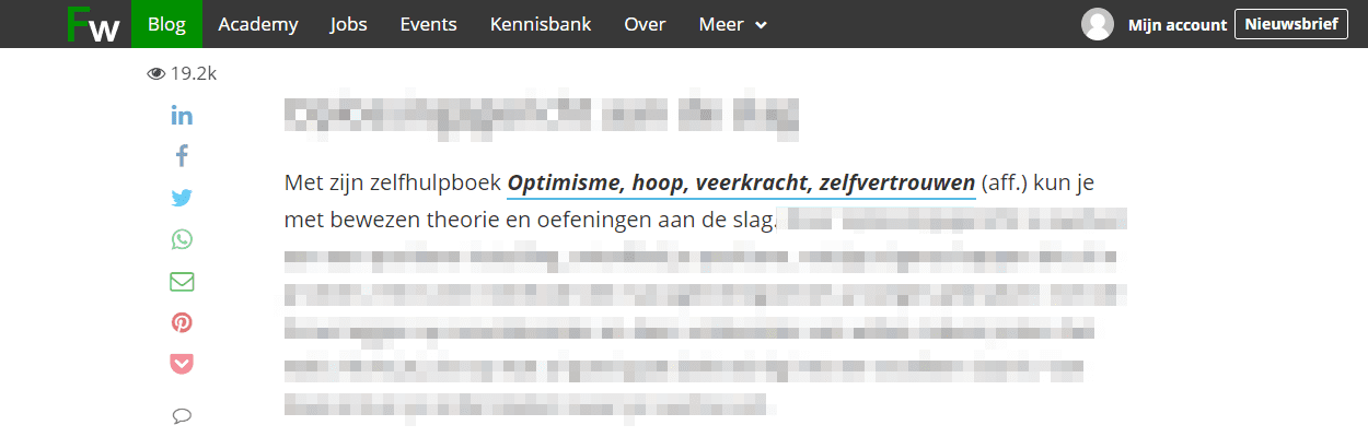 Voorbeeld van affiliatelink op Frankwatching.