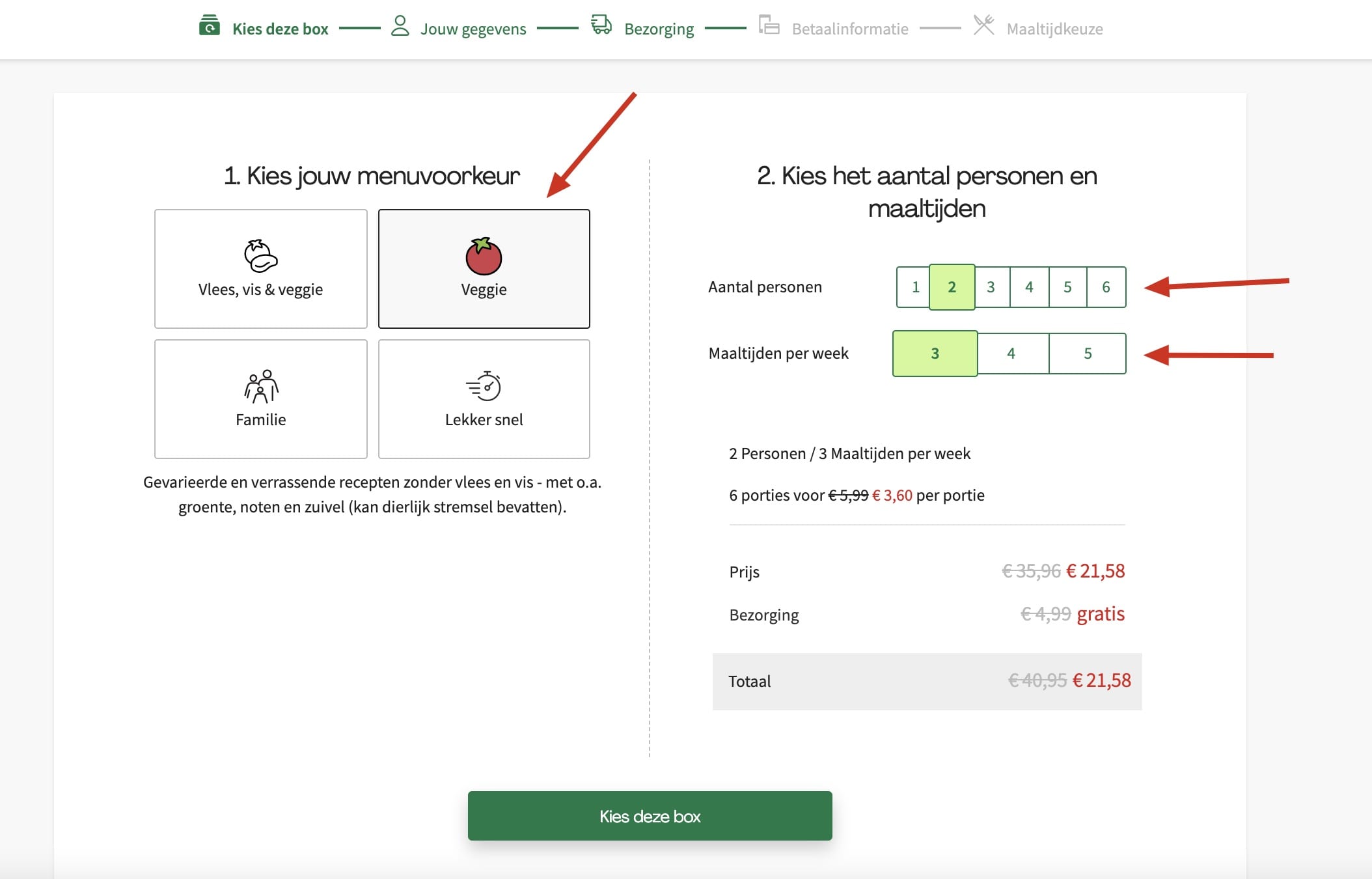 Screenshot van de website.