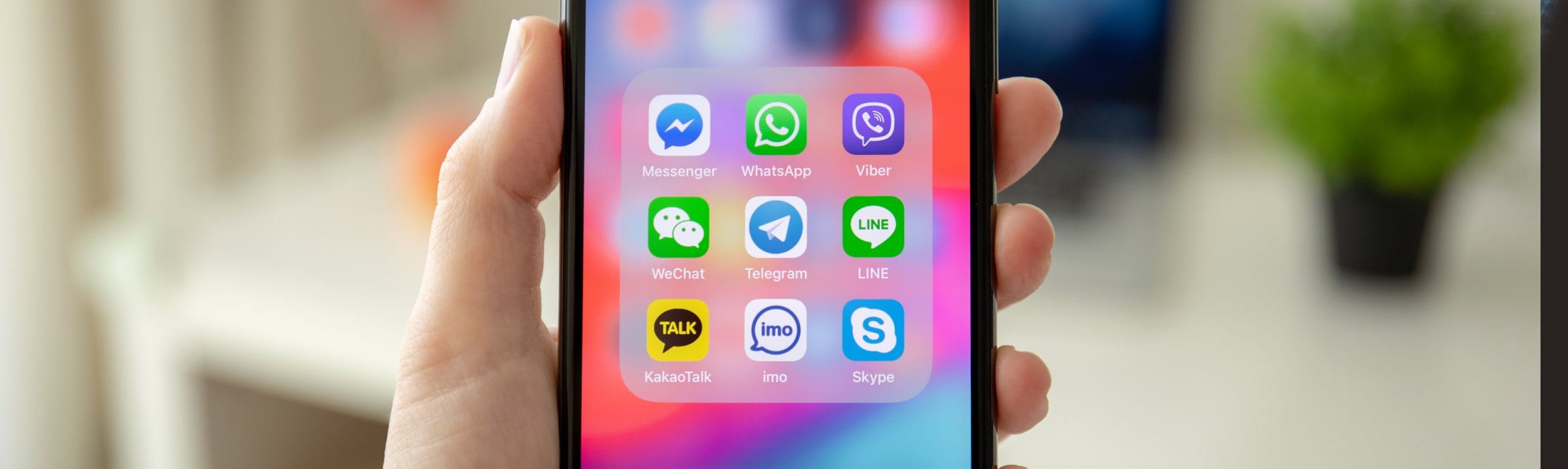 Messaging chat apps op telefoon van customer.