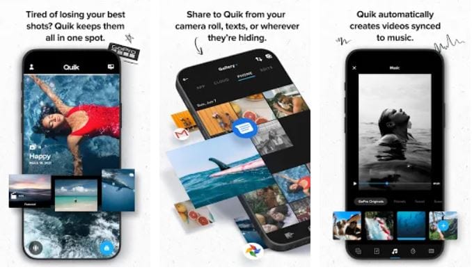 Screenshot van de app Quick.
