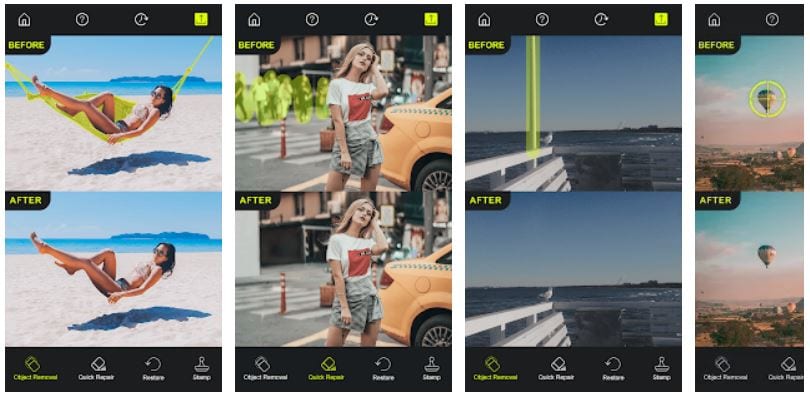 Screenshot van de app Retouch.