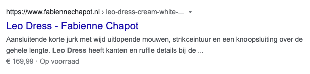 Google Ad van Fabienne Chapot.