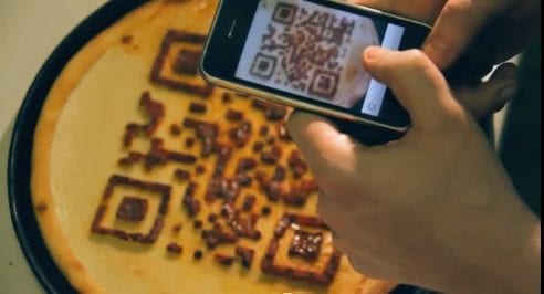 Pizza met QR-code