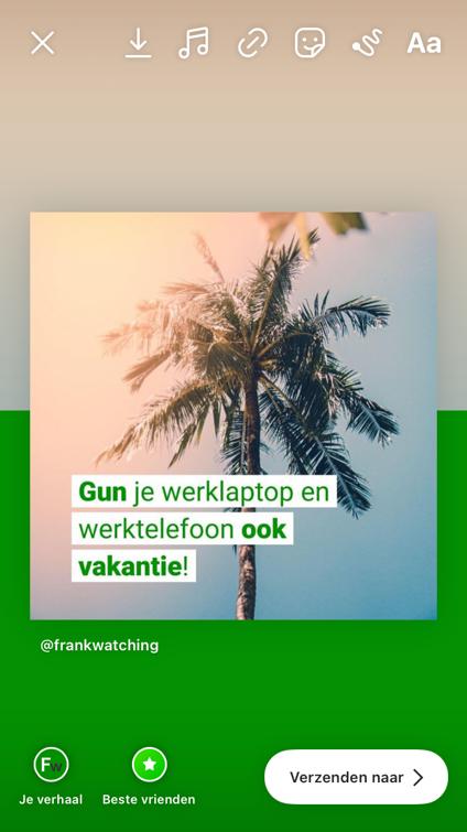 Achtergrond van je Story wijzigen.