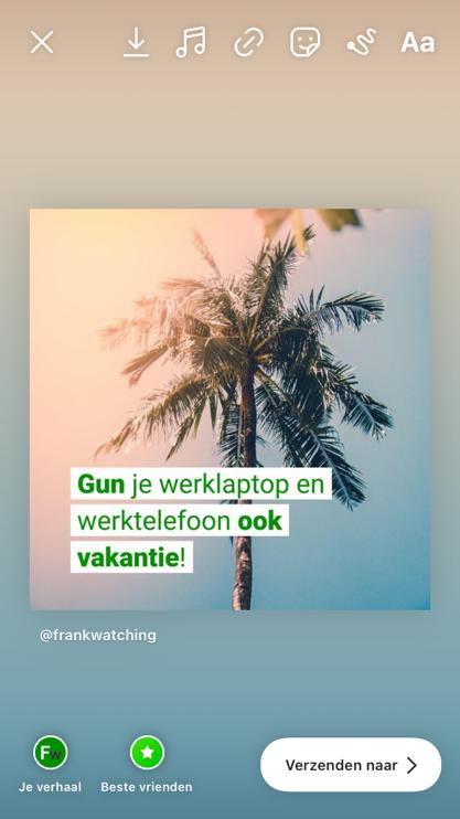 Achtergrond van je Story wijzigen.
