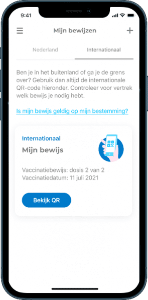 Voorbeeld CoronaCheck-app.