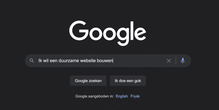 Dark mode google, website