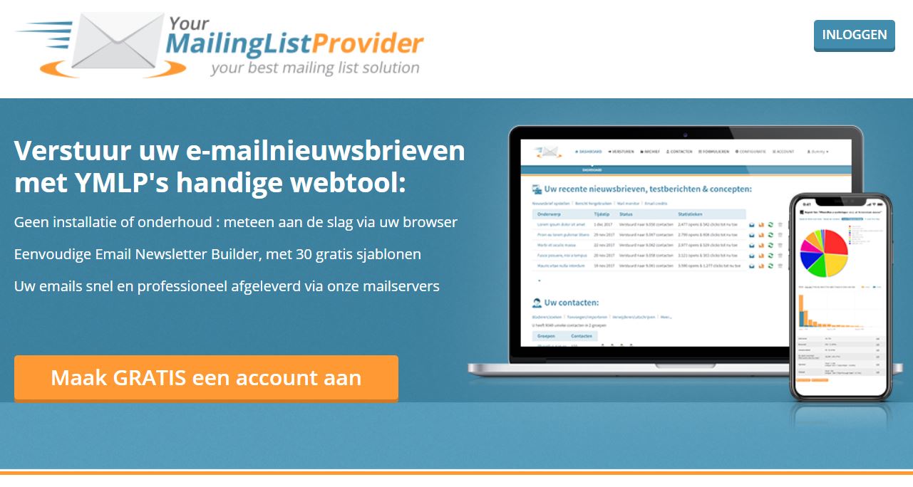 Screenshot van YourMailinglistProvider.