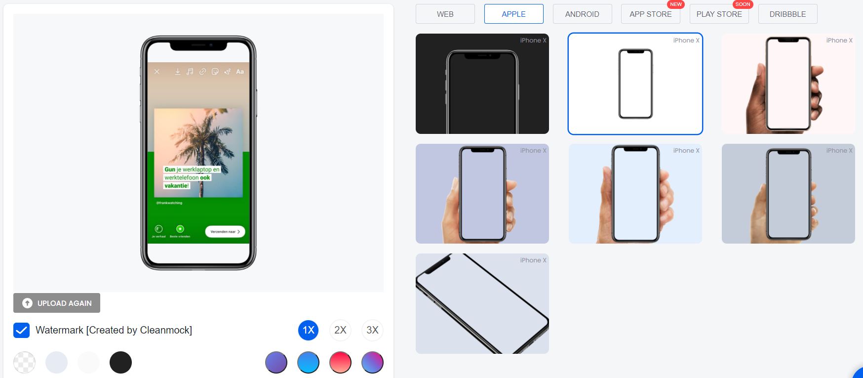 Cleanmock, een van de design-tools.