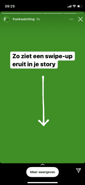 De swipe-up-functie in Instagram.