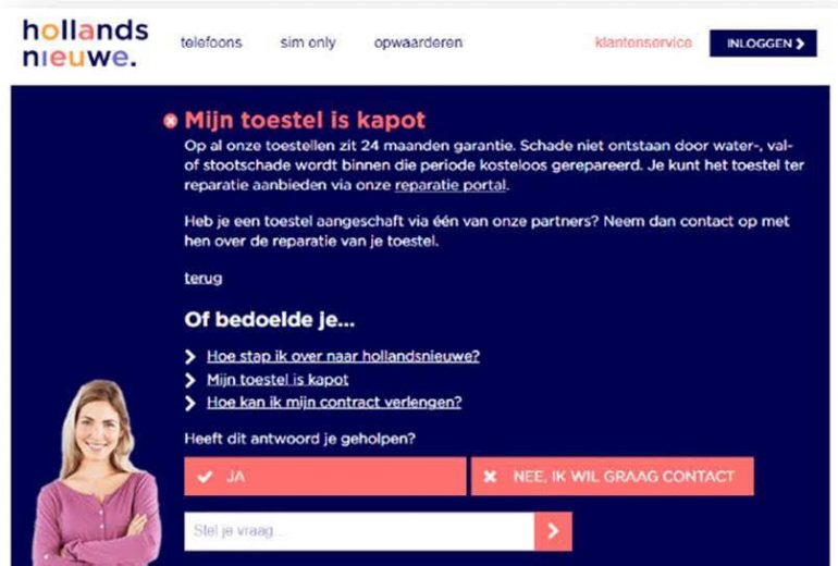 Oude chatbot Anouk