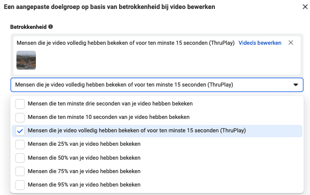 Aangepaste doelgroep op basis van betrokkenheid