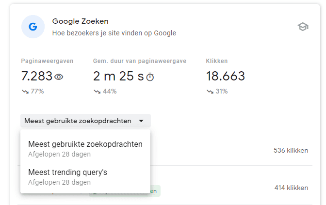 Screenshot van Google Zoeken.
