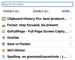 One Click Extensions Manager schermafbeelding