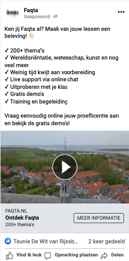 See Faqta voorbeeld videocampagne