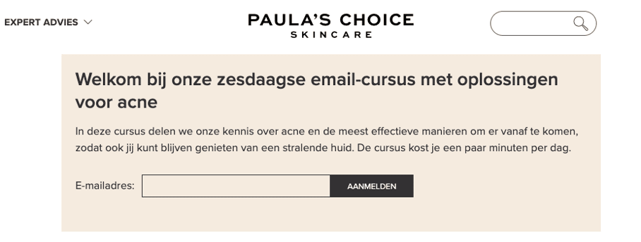 E-mailcursus van Paula's Choice.