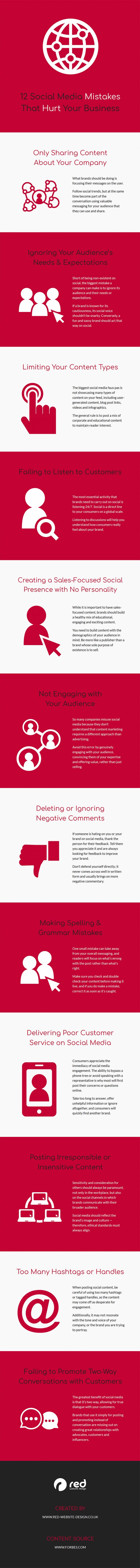Infographic 12 veelgemaakte fouten op social media