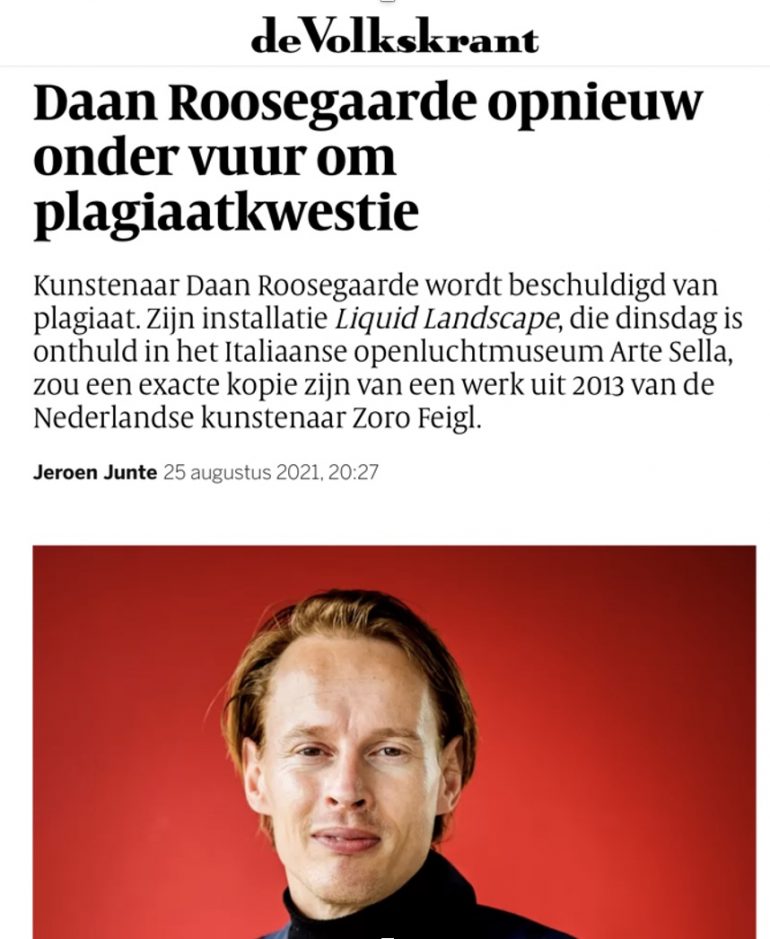 screenshot de Volkskrant Daan Roosegaarde crisiscommunicatie.